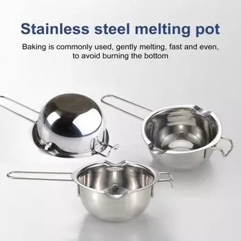 Нержавеющая стальная плавильная кастрюля для воскового мыла, шоколада, 400/600 мл, котел для плавления воска, самодельный гаджет для изготовления свечей и выпечки 400ML