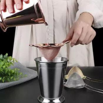 Нержавеющая стальная проволока мелкоячеистый фильтр дуршлаг просеиватель муки для удаления кусочков сока проволочное сито бар инструменты пищевой фильтр коктейльный фильтр Silvery