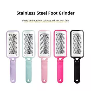 Нержавеющая стальная шлифовальная машина для ног, удаление омертвевших мозолей, отшелушивающая пилка для ног, моющаяся, прочная, ручной инструмент для домашнего педикюра светло-фиолетовый