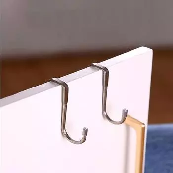 Нержавеющая сталь, не пробивающая следов дверь шкафа, крючок S-типа, двойной крючок, дверь позади вешалки, задняя дверь, многофункциональный крючок 2pcs