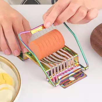 Нержавеющая сталь Необычный Яйцерезка Многофункциональный Бытовой Яйцерез Разделитель Ручной Яйцерезка Кухонные Принадлежности Гаджеты серебряный