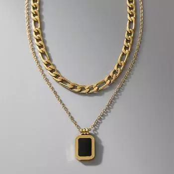 Нержавеющая сталь новый панк 2 слоя эмали куб кулон ожерелье для женщин чокервечеринка подарок модные ювелирные изделия