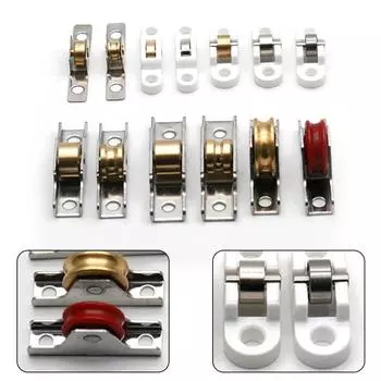 Нержавеющая сталь Оконный шкив Верхний и нижний шкивы Колесо Раздвижной двери Роликовый направляющий Бесшумный роликовый шкив Мебель 7mm single flat