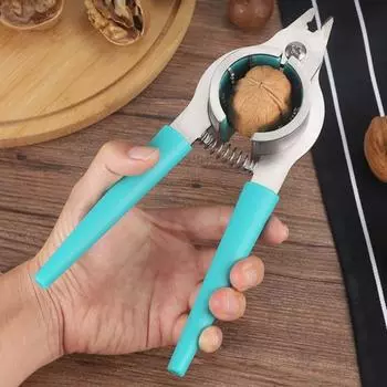 Нержавеющая сталь орехокол эргономичная пружинная ручка фундук пекан миндаль открывалка для грецких орехов плоскогубцы зажим шеллер зажим инструмент темно-коричневого