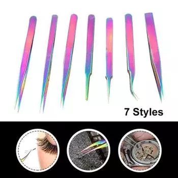 Нержавеющая сталь ослепительный макияж ресниц пинцет клип прецизионный ремонтный инструмент B разноцветный