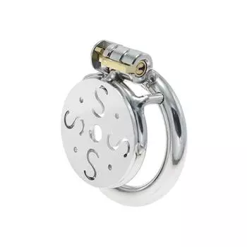 Нержавеющая сталь плоский новый целомудрие замок целомудрие очиститель мужской пенис клетка Smsexy секс инструмент замок Yang CB Small Size Configuration4