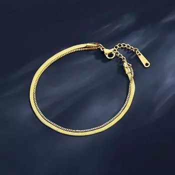 Нержавеющая сталь позолоченные плоские змеиные цепи браслеты браслеты для женщин елочка цепи аксессуары ювелирные изделия подарок