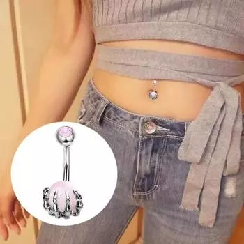 Нержавеющая сталь пупок розовая серия блестящий цирконий сердце бабочки форма пупка кольцо пирсинг ювелирные изделия подарок