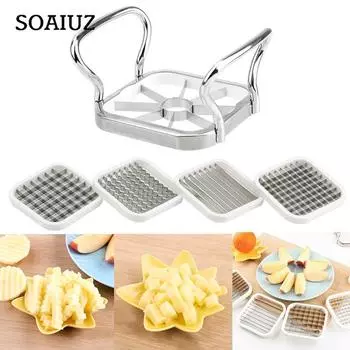 Нержавеющая сталь резак для овощей и фруктов, многофункциональная кухонная утварь, инструменты для яблочных, грушевых, картофельных чипсов, 5 шт./компл. CHINA