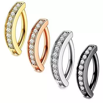 Нержавеющая сталь с цирконием для мужчин и женщин, универсальное украшение для пирсинга пупка, кольцо для пупка