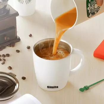 Нержавеющая сталь с крышкой, простая модная большая емкость, питьевая кофейная чашка, офисная, бытовая, чашка для воды 301-400ml красный