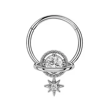 Нержавеющая сталь септум кольцо-кликер носовое кольцо для женщин козелок хрящ спираль пирсинг кольца серьги ювелирные изделия