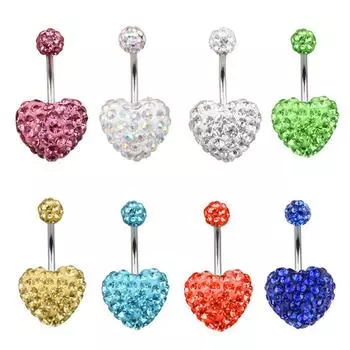 Нержавеющая сталь Сердце Пупка Пирсинг Ногтей Поддельные Пупка Кольцо Украшения Тела Для Женщин шампанского