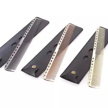 Нержавеющая сталь, серебристый металл, парикмахерская расческа, профессиональная парикмахерская расческа, инструменты для распутывания волос для мужчин и женщин S золотой