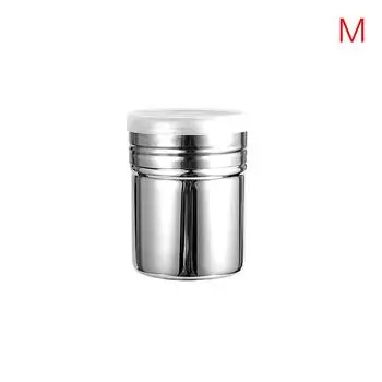 Нержавеющая сталь шейкер для кофе какао шоколад мука сахарная пудра сито фильтры торт барбекю кухонные принадлежности с крышкой M