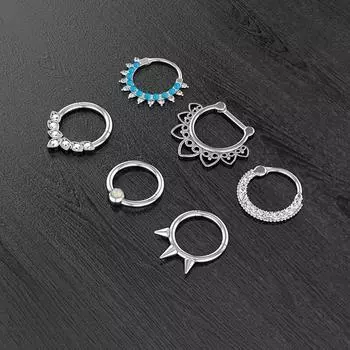 Нержавеющая сталь шпильки кольцо в носу 1 шт. модные ювелирные изделия для пирсинга Кристалл перегородки носа кольцо-обруч сексуальное кольцо в носу пирсинг ушей