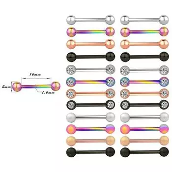 Нержавеющая сталь штанга 14 г кулон сосков язык пирсинг бровей кольцо для женщин украшения для тела Smooth Surface серебряный