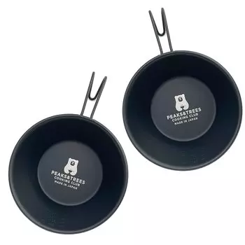 Нержавеющая сталь Sierra, изготовленная на открытом огне, с набором штабелируемых мерных стаканов для приготовления пищи на открытом воздухе с рисунком медведя PEAKS&TREES, черная, Tsubame-Sanjo, чёрный