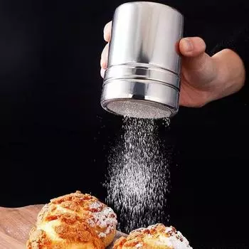 Нержавеющая сталь сито для какао-муки, кофе, муки, сахара, сетка для глазури, сито для порошка, резервуар для разбрасывания порошка для необычных кухонных принадлежностей для барбекю
