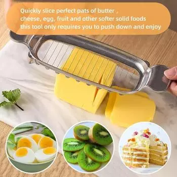 Нержавеющая сталь слайсер для сыра, проволочный слайсер для масла для блочного сыра, эффективная нарезка сыра, лопаточка для тортов, фруктов, кухни, дома, подарок 1 Set