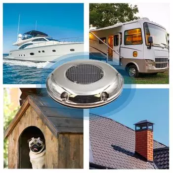 Нержавеющая сталь Солнечный вентилятор Транспортные средства Лодки Автофургоны Водонепроницаемый Вытяжной Вентилятор Воздухоотводчик Автомобильные Аксессуары