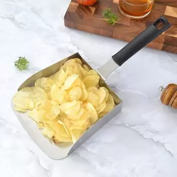 Нержавеющая сталь совок для еды большой совок для картофеля фри мобильный совок для еды инструмент для барбекю на открытом воздухе совок для еды серебряный