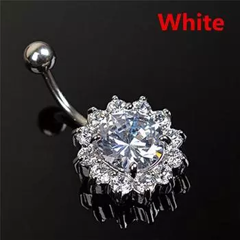 Нержавеющая сталь стержень пупок кольцо цветок пирсинг тела женские украшения