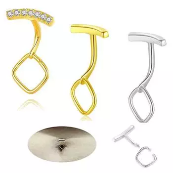 Нержавеющая сталь Т-образное прямое кольцо для пупка Нержавеющая сталь для пупка для ногтей Внешняя торговля Пирсинг Ювелирные изделия