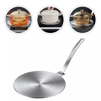 Нержавеющая сталь Теплопроводная пластина Индукционная для варочной поверхности Круглый диффузор Стеклянная металлическая варочная панель Кольцо Адаптер Плита серебряный