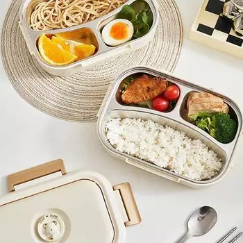 Нержавеющая сталь Термо Ланч-бокс Star Bear Ланч-контейнер Изолированный Ланч-бокс Офисные работники бежевый