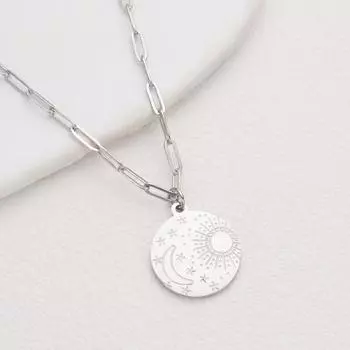 Нержавеющая сталь титановая сталь простые женские серебряные золотые звезды луна солнце круглая монета ключица модное легкое роскошное ожерелье