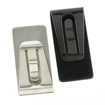 Нержавеющая сталь тонкий карманный кошелек для денег зажим для денег кошелек удостоверение личности кредитная карта чёрный
