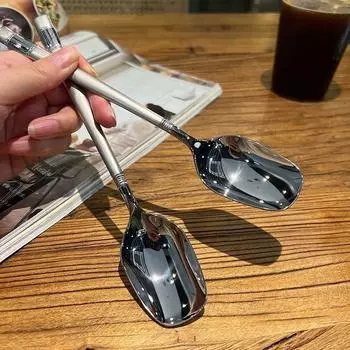 Нержавеющая сталь утолщение ложка креативная длинная ручка для кастрюли отеля ложка половник столовые приборы домашняя кухня основные инструменты серебряный