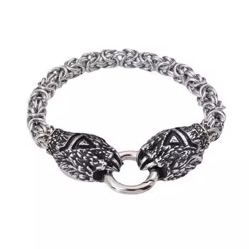 Нержавеющая сталь Викинг Медведь Коготь Волк Коготь Браслет Мужской властный браслет из нержавеющей стали 19CM