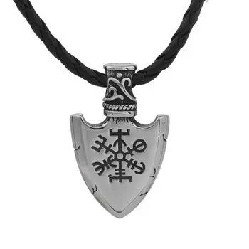 Нержавеющая сталь Викинг Один Треугольник Компас Дорожный Знак Руна Кулон Ожерелье