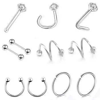 Нержавеющая сталь в форме сердца, нержавеющая сталь 316, зажим для ушей, ушной экран, хрящ не должен проникать в носовой ноготь, кольцо-подкова для ногтей разноцветный