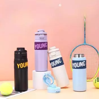 Нержавеющая сталь вакуумный двойной напиток студенческий термос чашка высокий уровень внешний вид спортивная чашка для воды отскакивающая чашка портативный чайник 650ml