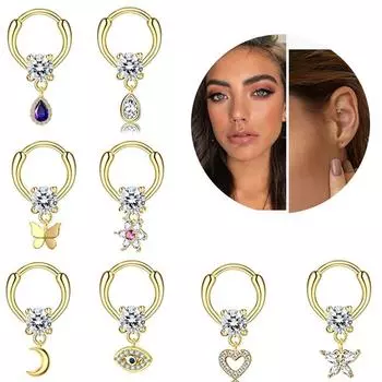 Нержавеющая сталь вермикулит кулон кольца бабочка рыбий хвост носовые частичные серьги прокол ювелирные изделия