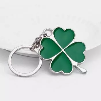 Нержавеющая сталь, высокое качество, брелок с зеленым листом, модный креативный красивый четырехлистный клевер, сталь Lucky K
