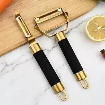 Нержавеющая сталь Яблокоочиститель Бытовая Золотая Терка Для Картофеля Моркови Ручной Рубанок Для Дыни С Отверстием Для Подвешивания Кухонные Инструменты Для Овощей