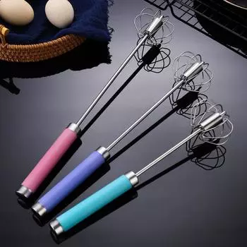 Нержавеющая сталь Яичный крем-венчик Push Type Whisper Эргономичный экономящий время миксер для еды Кухонные принадлежности