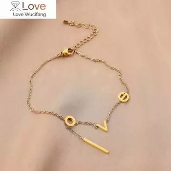 Нержавеющая сталь золотого цвета с буквой Love цепочка на щиколотку модные кисточки на щиколотку De Cheville для женщин ювелирные изделия для вечеринок