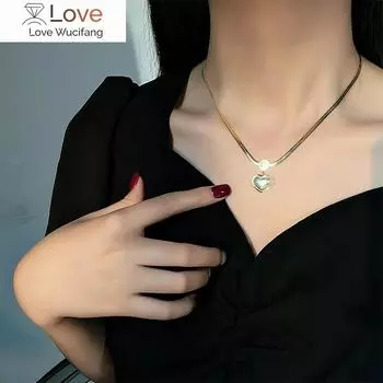 Нержавеющая сталь золотого цвета жемчужные ожерелья в форме сердца для женщин чокеры модные праздничные подарочные украшения для вечеринок