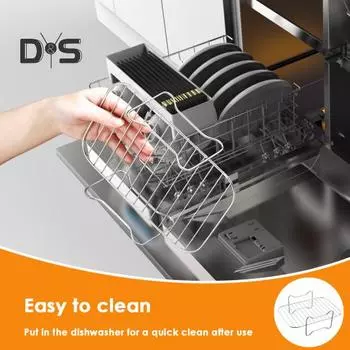 Нержавеющая стойка для ребрышек для барбекю, сверхмощная удобная стойка для жарки в духовке для барбекю, пароварка серебряный