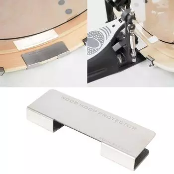 Нержавеющая защита обруча барабана для деревянной рукоятки обруча бас-барабана Защитная накладка на обруч бас-барабана Защитное кольцо барабана Отделка края барабана