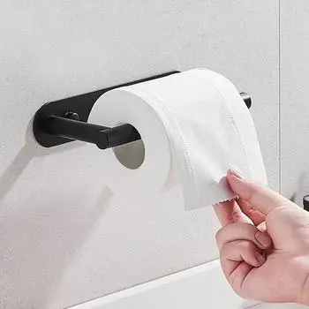 Нержавеющий держатель для рулонов салфеток для ванной комнаты, самоклеящаяся полка для хранения рулонов бумаги, кухня чёрный