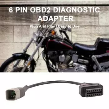 Нержавеющий диагностический соединительный кабель Plug and Play Прочный 6-контактный диагностический адаптер OBD2 для BRP ATV UTV чёрный