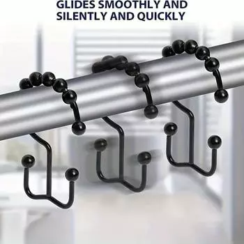 Нержавеющий металлический крючок для душевой занавески, железный двойной крючок, кольцо для душевой занавески, крючок для штор, аксессуары для ванной комнаты