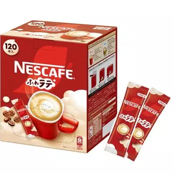 Nescafe Fluffy Latte 120P в стиках в индивидуальной упаковке (7,5 г/л), коробка, кофе, латте,
