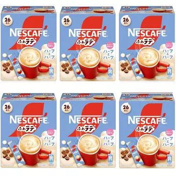 Nescafe Fluffy Latte Half Half 26P x 6 stick cafe individually wrapped & boxes, coffee, latte,